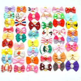 Dog Apparel 100pcs Colourful Small Bows Cat Hair Rubber Bands Grooming Accessories Pet Supplies