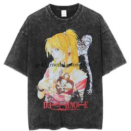 Men's T-Shirts Vintage Washed Tshirts For Men Digital Printing Anime Graphic T Shirt High Quality Women Harajuku Oversize Tee Cotton Streetwear 31