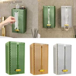 Tissue Boxes Napkins Wall Mounted Paper Towel Storage Box with Hook Multipurpose Organisation for Hotel Kitchen Disposable Hand Towel Dropshipping Q240222