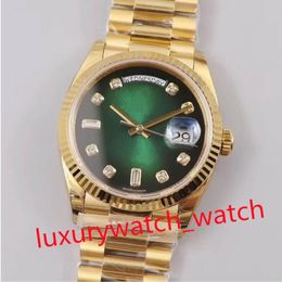 Men watch Automatic Movement Sapphire Luminous waterproof day date 128238 Green Black Dial Steel Bracelet Men's Sport Asia 28238y