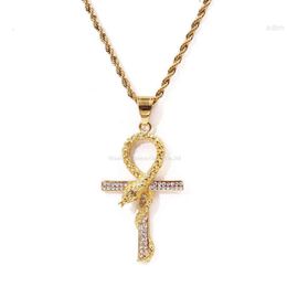 Yadis Custom Hiphop Cross Snake 14k 18k Gold Jewellery Iced Out Moissanite Pendant Mens Necklace