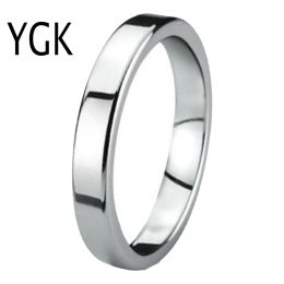 Bands Free Shipping Ring 3MM Silver Colour Ring Silver Flat Tungsten Ring Men and Women's Wedding Band Love Ring