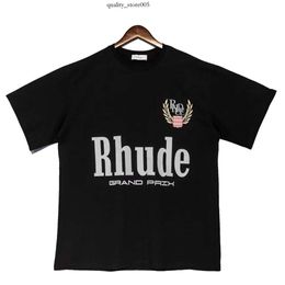 Rhude Luxury Brand Rhude Shirt Men T Shirts Designer Men Shirt Men Shorts Print White Black S M L Xl Street Cotton Fashion Youth 907