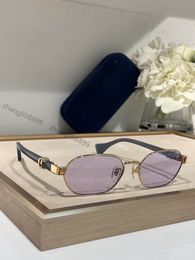 Luxury Brand designer Small sunglasses for women men classic Summer Fashion 1593S Style metal and Plank Frame eye glasses UV Protection Lens