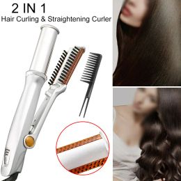 Irons Hair Curler 3 In 1 Rotating Brush Hot Air Styler Comb Curling Iron Straightener Curler Styler 3 In 1 Multi Hairdressing Brush