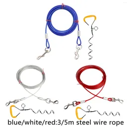 Dog Collars Chew-Proof Tie Out Cable And Stake Pet Leashes Wire Rope For Outdoor