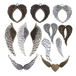 Charms 2pcs Big Angel Wing Pendant For Necklace Making DIY Antique Vintage Jewelry