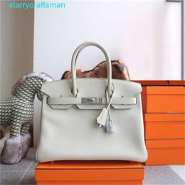 Totes BK Genuine Leather Handbag Thirty Pieces of the Same Platinum Bag Togo Top Layer Cowhide Portable Wedding Bag Bag Large Capacity Genuine Leathe with logo hb7D