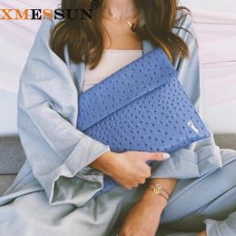 Backpack XMESSUN Women Pouch Laptop Sleeve Bag Ostrich Pattern Female Fashion Clutch New Trendy Macbook Notebook Pro Air Cover Ins