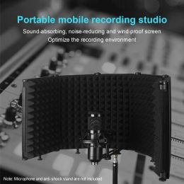 Accessories Microphone Isolation Shield Foldable Studio Recording Mic Philtre Vocal Booth for Recording Broadcast