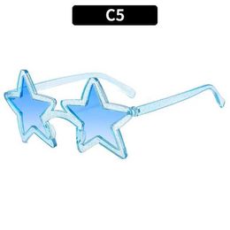 Sunglasses Street beat Fashion Personality Five-pointed Star Children Sunglasses Girl Boy Lovely Tinted Color Plastic Frame Kid Sun GlassesL2402