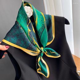 Scarves Fashion 70cm Pure Silk Foulard Scarf Women Square Neckerchief Hair Headscarf Shawl Female Satin Bandana Accessories Head Scarfs