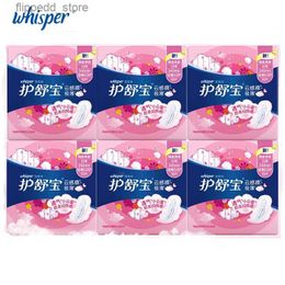 Feminine Hygiene 100% Soft Cotton Lady Menstrual Pads With Wings Sanitary Napkin Whisper Women Pads Day Use 240mm Regular Flow 10 pads * 6 pack Q240222