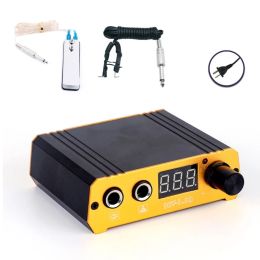 Jerseys Professional Tattoo Power Supply Hine Digital Led Display with Foot Pedal and Clip Cord Aluminum Adjustable Voltage