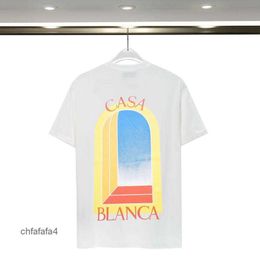 Woens 2024 t Shirts Luxe Tshirt Men Casablanca Luxury Tees for Top Oversized Tee Casablanc Shirt Casa Blanca Clothing Fashion Summer Crew Neck QKN3