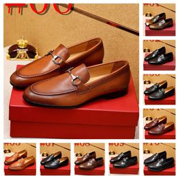 40 Model Luxury Brand High Quality Shoes Business Oxford Genuine Leather Men Designer Dress Shoes Plus Size 38-46 Men Shoes Blue Brogue Men Flats Loafers Size 38-46