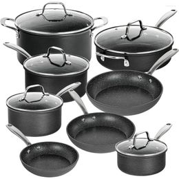 Cookware Sets 13 Pc Non Stick Set Kitchen Hard Anodized Pots And Pans With Lids Dishwasher Safe