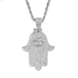 Hiphop Hand Eye 925 Sterling Silver Vvs d Colour Moissanite Necklace Pendant