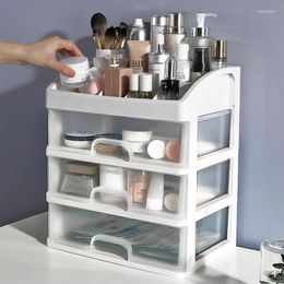 Storage Boxes 1Pc Creative Transparent Desktop Cosmetics Rack Drawer Cabinet Jewellery Organiser Stationery Storing Box