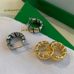 Stud Ins Cold Wind Golden Round Hoop Stud Earrings Female Summer Niche Design High-End Unique Fashion All-Match Jewellery Accessories Gift Stores 2024