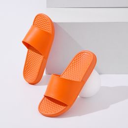 Pure Colour Slippers For Mens Womens Flats Rubber Scuffs Casual Beach Shoes Summer Outdoor Sandals orange