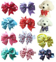 Dog Apparel 50pcs Bowtie Pinwheel Style Large Bows Pet Bow Ties Neckties Collar Accessories Grooming Supplies
