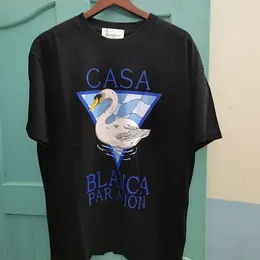 Men's T Shirts Real France Casablanca Tennis Club Shirt Print Black White Cotton Harajuku Men Clot 388
