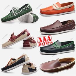 new designer shoes Top Quality Designer Men Loafers Shoes Slip-On Genuine Leather Mens Luxury Dress Shoes Black Brown Moccasin Soft Bottom Driving Shoe Eur 38-45