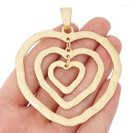 Pendant Necklaces 1 X Matte Gold Color Large Hollow Open Love Hearts Charms Pendants For Necklace Jewelry Making Finding Accessories