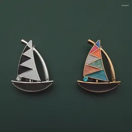 Brooches Enamel Sailboat For Women Beauty Steam Boat Party Casual Office Brooch Pins Gifts