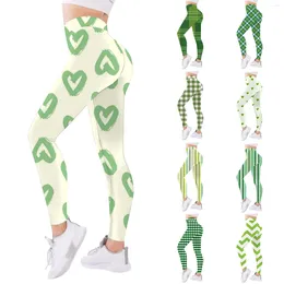 Women's Pants Spring St. Day Printed Slim Fit Bottom Fleece Lined Yoga With Pockets Boot Cut Work For Women Office