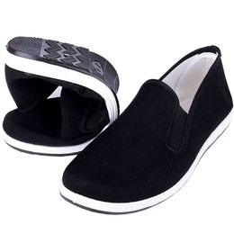 Kung Fu Tai Chi Martial Arts Rubber Sole Unisex Canvas Anti Slip Fashion Qigong Training Shoes Black