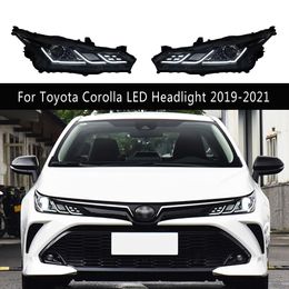 For Toyota Corolla LED Headlight Assembly 19-21 Daytime Running Light Streamer Turn Signal High Beam Angel Eye Projector Lens Front Lamp