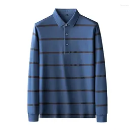 Men's T Shirts 2024 Boutique Large Size XL-7XL Casual Comfortable Fashion Striped Yarn Plus Fertilizer Long Sleeve T-Shirt