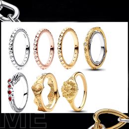 Rings 2023 Winter New Style 100% 925 Silver High Quality Original Logo ME Pyramids Dragon King's House Crown Ring Women's Jewelry