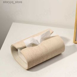 Tissue Boxes Napkins European Cave Stone Tissue Box Modern Handwork Living Room Ornaments Bedroom Desktop Napkin Organizer Creative Home Decoration Q240222