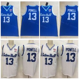 Mens NCAA Myles Powell 13 Seton Hall University College Basketball Jerseys Blue White Ed Shirts Jersey S-XXL