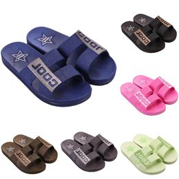 Style1 Men Women Slippers Summer Slides Sandals Summer Black Pink Coffee Green Blue Coast Bathroom Mens Antiskid Slipper Sandal Slide Size 36-45