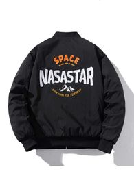 Men's Jackets Nasa Astronaut American Trendy Brand Towel Embroidered Flight Jacket Mens and Womens Baseball Suit Winter Thickened Cotton Coat