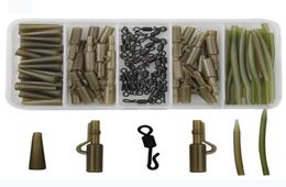 120pcs Carp Fishing Tackle Accessories Carp Rigs Tackle Safety Lead Clips Quick Swivel AntiTangle Sleeve Kit7477056