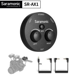 Accessories Saramonic Ax1 Audio Adapter 2channel Microphone Batteryfree for Dslr Mirrorless Video Cameras Smartphones Recorders