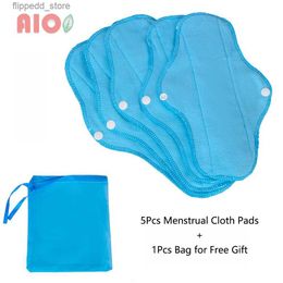 Feminine Hygiene AIO 6pcs Reusable Menstrual Pads Full Cotton Sanitary Napkins Pregnant Sanitary Pad Postpartum Menstrual Reusable Hygiene Pads Q240222