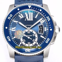 TW F5 version Calibre De WSCA0011 Cal 1904-PS MC Automatic Blue Big Date Dial Luminous Mens Watch Ceramic Bezel Rubber Sport 2785