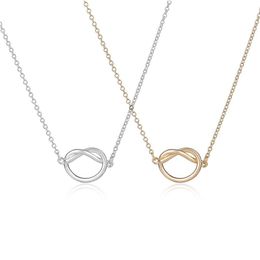 Pendant Necklaces 2021 Infinity Love Knot Necklaces Pendants For Couple Girlfriend Small Cute Rose Gold Color Chian Necklace Dhgarden Dhogo