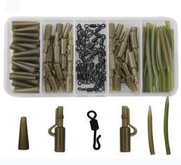 120pcs Carp Fishing Tackle Accessories Carp Rigs Tackle Safety Lead Clips Quick Swivel AntiTangle Sleeve Kit5189058