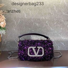 Mini Handheld Valantiino Designer Handbag Crossbody Bags Chain 3d Bag Classic Ladys Crystal Letter Decoration Shoulder Brass Magnetic Buckle Single Wo DOHP