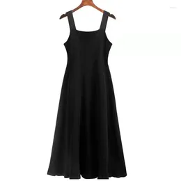 Casual Dresses Woman Ice Silk Knitted Fashion Spring Female Sleeveless Bottom Summer Long Tank Top Dress Vestido G77