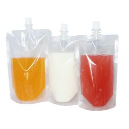 1000pcs Stand-up Plastic Beverage Bags Transparent Smoothie Bag Container, Heavy-duty Hand-held Leak-proof and Sealable Drink Pouches 30-500ML