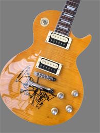 Custom 1959 r9 Yellow Retro Flame Maple-top electric guitar, slash signature guitar 369