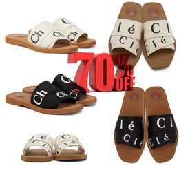 designers sandals womens Slippers luxury Canvas slides outdoors Summer Sandal white black cream free shipping red pink blue shoes 34-42